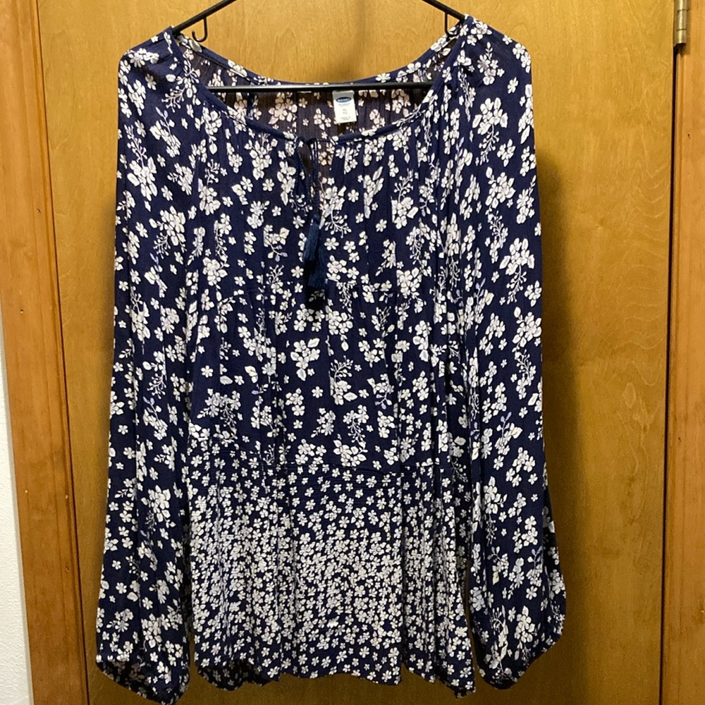 Floral Navy Blue Women's Top